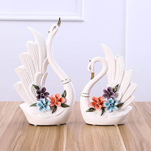 Buy kartfury Lucky Swan Lover Figurines Ceramic Couple Swan Pair